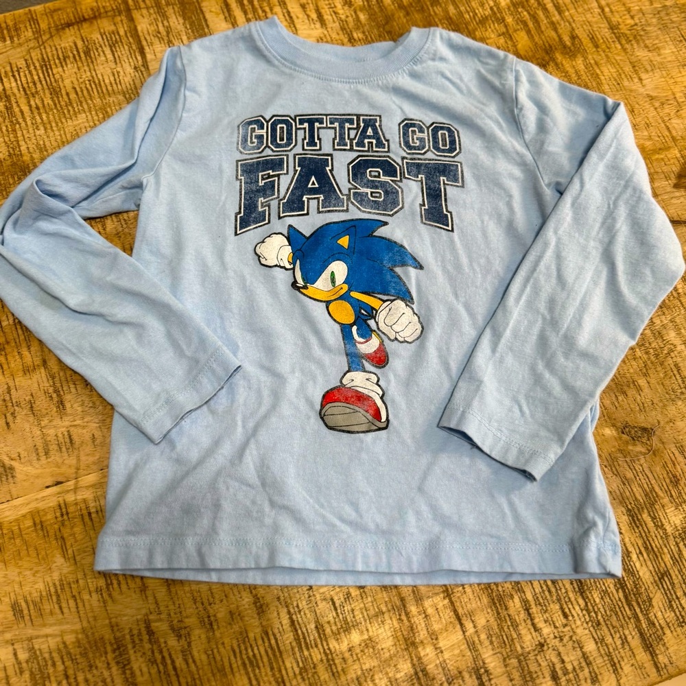 Sonic the Hedgehog Blue Kids Long Sleeve Shirt